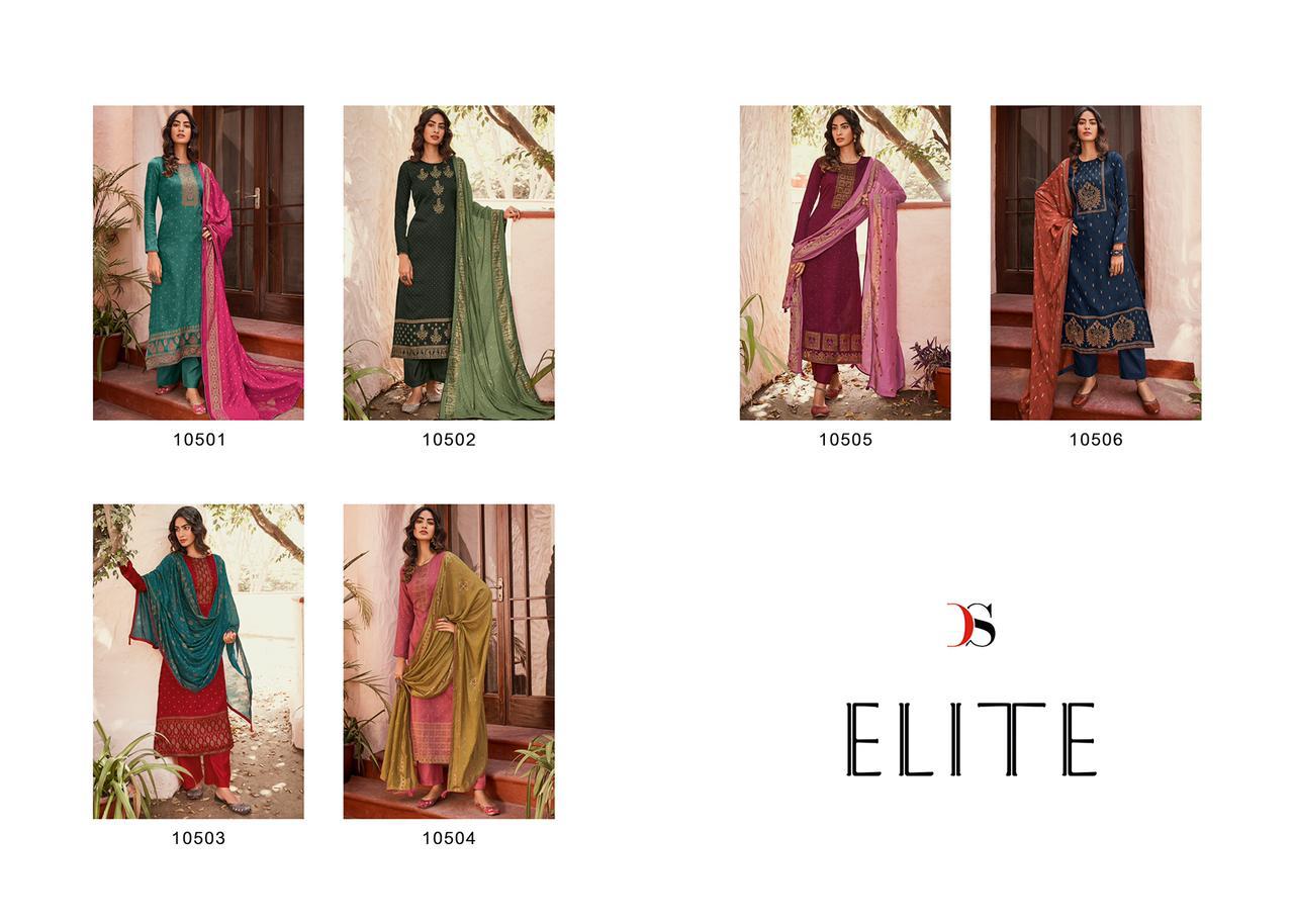 Deepsy Elite Latest Fancy Designer Silk Hand Block Foil print With Embroidery Work Designer Dress Material Collection
